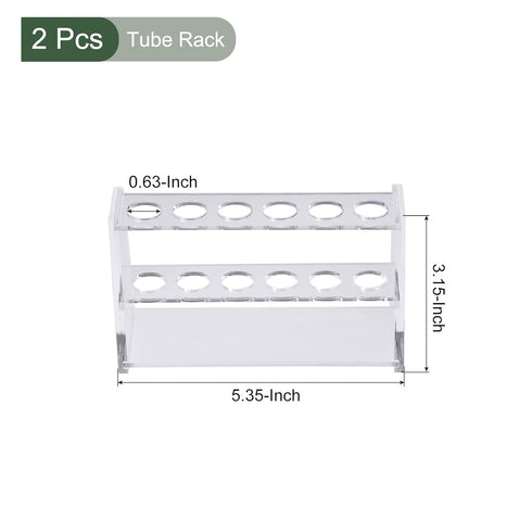 YOKIVE 2 Pcs Tube Rack, Acrylic Test Tube Rack Holder | Great for 10ml Lab Test Tube(Clear, 6-Sockets)