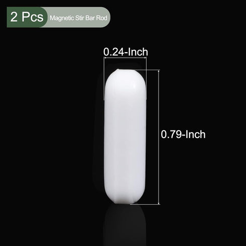 YOKIVE 2 Pcs Magnetic Stir Bar, PTFE Coated Cylinder Type Stirrer | Great for Lab Liquid Solution Stirring Mixing(White, 0.79 x 0.24-Inch)