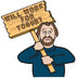 3dRose 8 Inch Funny Humorous Man Guy with A Sign Will Work for Yogurt Ceramic Tile