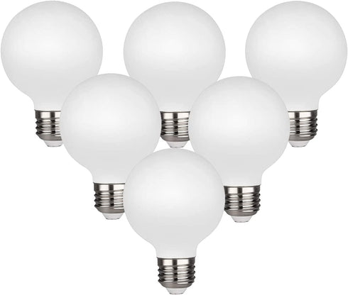KGC LED Edison Globe Light Bulbs, Neutral White 4000K CRI 90, 5W Equivalent to 40W, G25(G80) Dimmable, Pack of 6