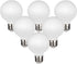 KGC LED Edison Globe Light Bulbs, Neutral White 4000K CRI 90, 5W Equivalent to 40W, G25(G80) Dimmable, Pack of 6
