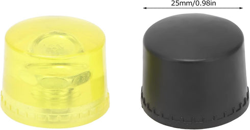 4 Pcs Rubber Hammer Replacement Striking Head, Yellow Black Plastic Mallet Tips Set for Crafts