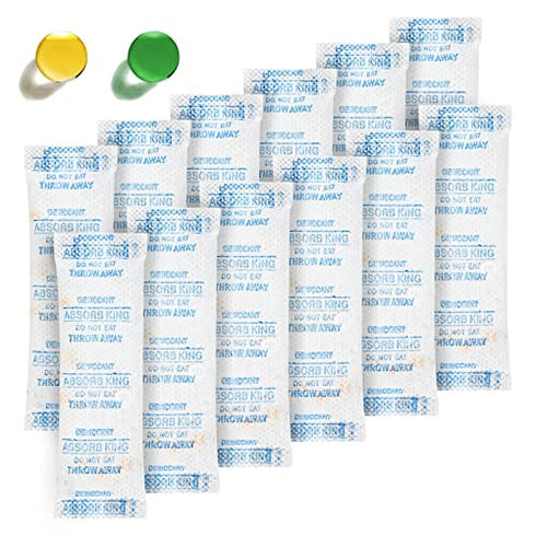 Silica Gel Packs, 50 Pcs 5 Gram Moisture Absorbers, Food Grade Orange to Green Indicating for Moisture Control