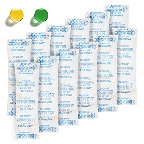 Silica Gel Packs, 50 Pcs 5 Gram Moisture Absorbers, Food Grade Orange to Green Indicating for Moisture Control