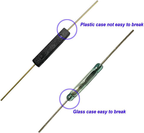 10pcs Plastic Reed Switch Normally Open (N/O) Magnetic Induction Switch with 10pcs Small Round Magnets