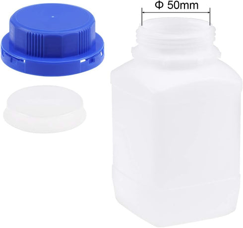 uxcell 5pcs Plastic Lab Chemical Reagent Bottle 500ml/16.9oz Wide Mouth Liquid Storage Container