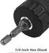 Mesee 0.8-10mm Keyless Drill Chuck Adapter, 3/8-24UNF Mount Thread Impact Chuck Converter with 1/4 Inch Hex Shank