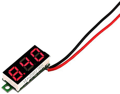 KeeYees 0.28 Inch Two Wires Mini Digital Voltmeter, DC 2.5V-30V Voltage Tester Meter LED Display