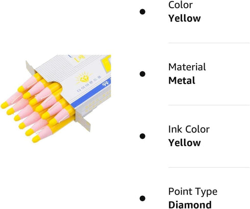 Peel-Off Yellow Grease Pencils/China Marker/wax pencil for Glass, Cellophane, Vinyl, Metal, Etc. (12 Pencils) by Minecook