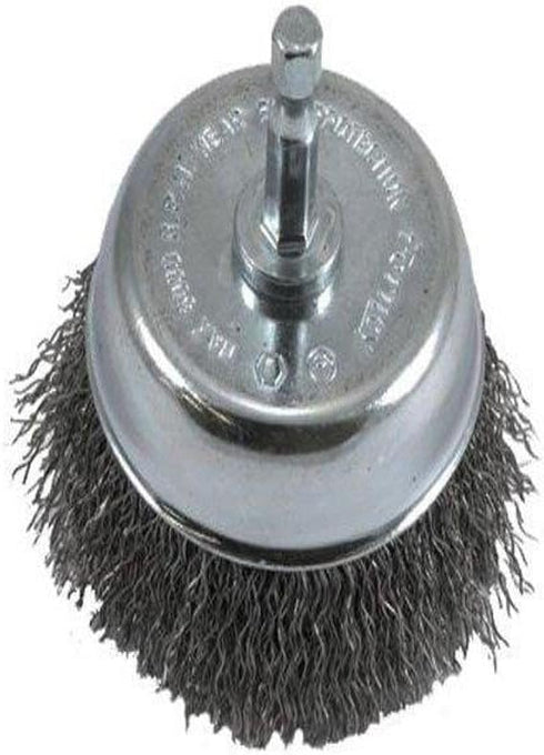 Forney 72731 Wire Cup Brush, Coarse Crimped, 1/4-Inch Hex Shank, 3-Inch-by-.012-Inch, 1 Pack