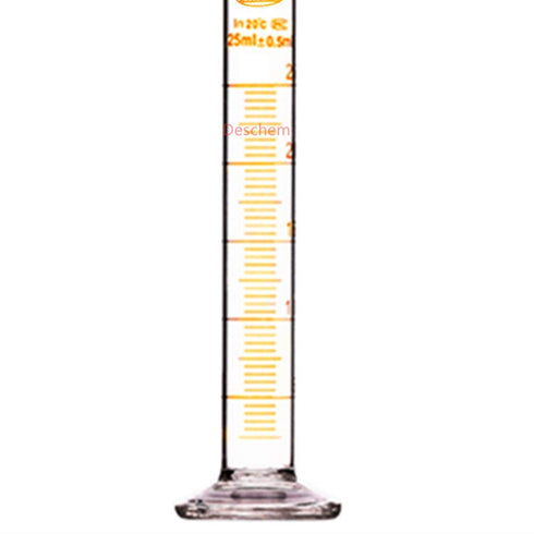 Set 2 25ml of - Ground Joint Measuring Cylinders with Solid Stopper - Premium Laboratory Glassware