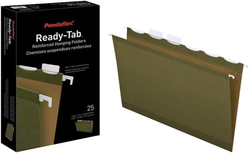 Pendaflex Ready-Tab Reinforced Hanging File Folders, Legal Size, 25/BX