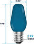 12-Pack C7 Bulbs 0.5W, Bulb, E12 LUXRITE LED Blue Replacement Light for String Lights, Shatterproof Colored Candelabra