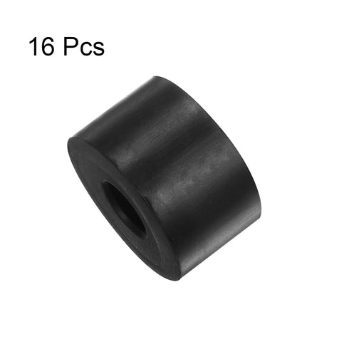 HARFINGTON 16pcs Black Rubber Spacer 1.2 Inch OD 0.4 Inch ID 0.6 Inch Thick Neoprene Anti Vibration Pads