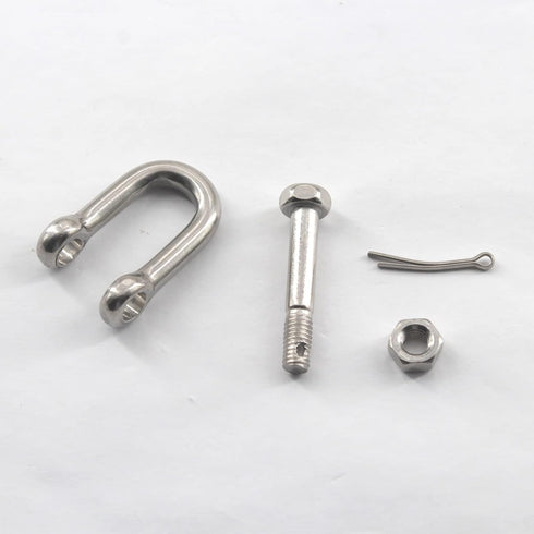 M6 D Shackle Anchor Shackle, Stainless Steel 304 D Ring Shackle with Cotter Pin for Cars, Trucks, Material Handling