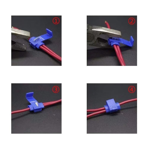 Quick Splice Snap Wire Connectors,Self-Stripping Splice Connectors,100PCS 18-14 AWG Gauge Inline Wire Connector