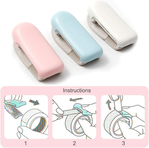 Washi Tape Cutter Set of 3 - Mini Tape Dispenser, Portable Handy Masking Tape Cutting Tool for Home Office