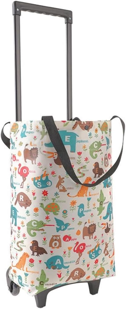 Vdaxvme Sturdy Portable Grocery Cart Bag Spacious Waterproof Shopping Bag with Wheels For Household And Outdoor Use