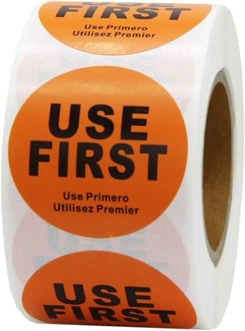 Hcode 1.5 inch “Use First” Inventory Control Label - Permanent Adhesive Restaurant Quality Food Labels