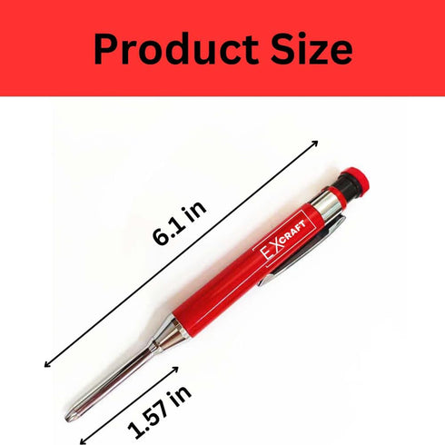 Red Premium EXcraft Metal Mechanical Carpenter Pencil with Built-in Sharpener for Architect Construction Carpentry