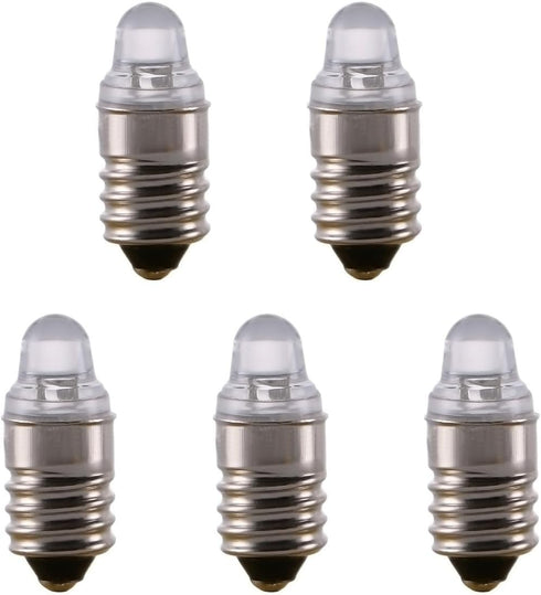 E10 3V 4300K Warm White LED Light Bulb, Torch Headlight Work Light, 4 Pack