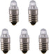 E10 3V 4300K Warm White LED Light Bulb, Torch Headlight Work Light, 4 Pack