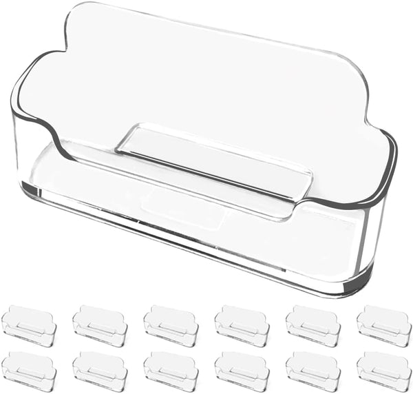 vrupin 4 Pack Acrylic Business Card Holder for Desk, Fits 30-50 Business Cards, Display Stand for Exhibition