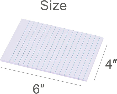 Vanpad Lined Sticky Notes 4X6 in Light purple pink Ruled Stickies Super Sticking Power Memo Pads Strong Adhesive, 6 Pads/Pack, 45 Sheets/pad by Vanpad