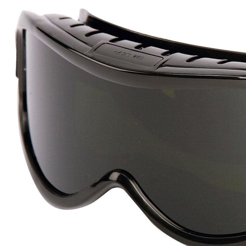 Sellstrom Flexible, Impact Resistant Odyssey II Protective Safety Goggle for Cutting/Grinding, Indirect Vents, Adjustable FR Strap, High Temperature Black Frame, Shade 5 IR/UV Lens, S80210