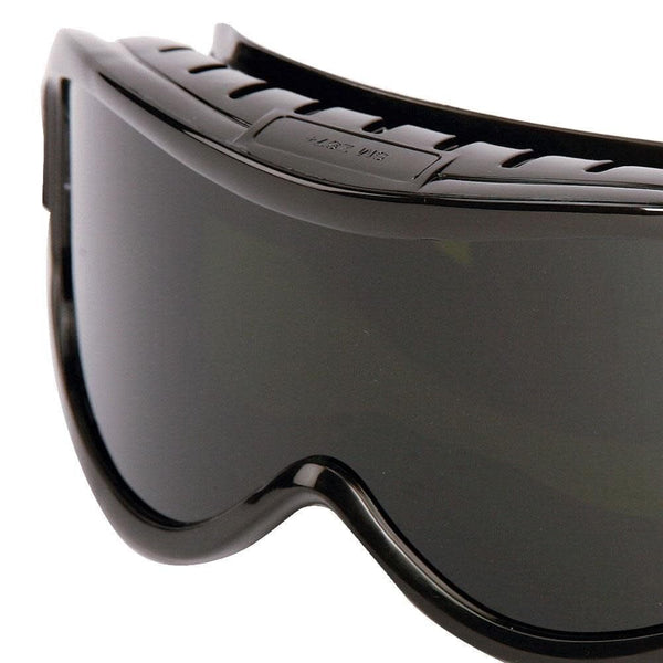 Sellstrom Flexible, Impact Resistant Odyssey II Protective Safety Goggle for Cutting/Grinding, Indirect Vents, Adjustable FR Strap, High Temperature Black Frame, Shade 5 IR/UV Lens, S80210