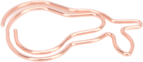 Pear Paper Clips 100pcs, Cute Rose Gold Fruit Design for Office School Paper Files