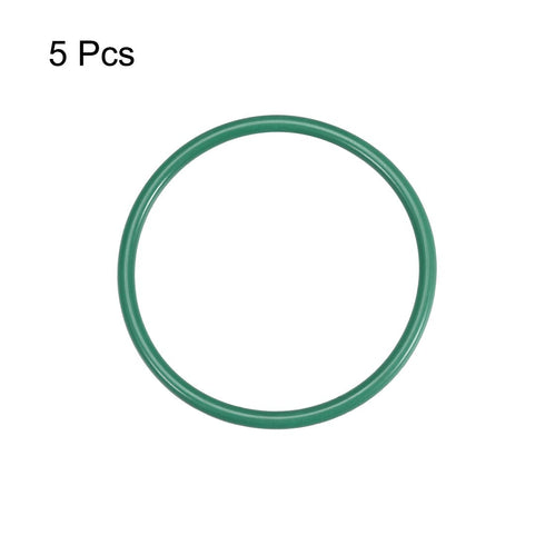 uxcell Fluorine Rubber O-Rings, 43mm OD 38.2mm ID 2.4mm Width FKM Seal Gasket for Machinery Plumbing, Green, Pack of 5