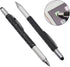 Screwdriver Pen Multitool, Touch Screen Stylus Ballpoint Tech Tool Pen with Ruler Level, Metal Hexagon Pen for Men