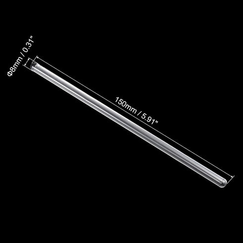 MECCANIXITY 3.3 Borosilicate Glass Stick 5.9" Length 8mm Dia Stir Rod Mixing Tools 8Pcs