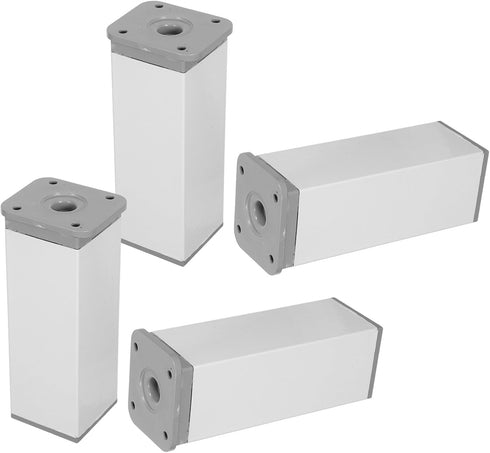4pcs Adjustable Furniture Legs and Cabinet Support Feet, White Metal Adjustable Sofa