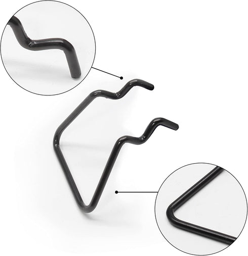 16Pcs Pegboard Plier Holders, Stainless Steel Double Loop Hooks, Black Display Hooks for Shop Store Supermarket