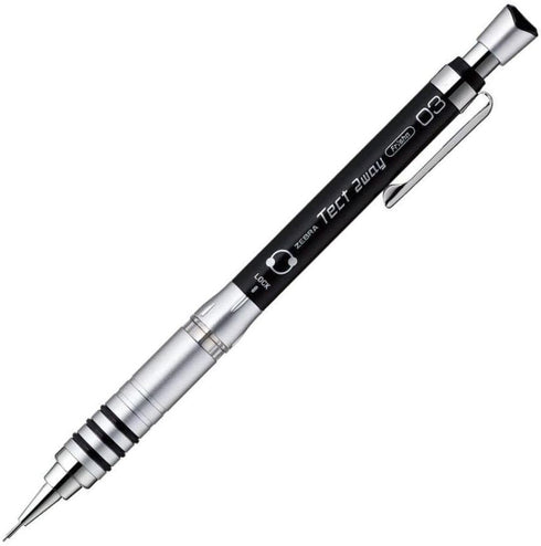 ZEBRA Mechanical Pencil, Tect 2 Way, 0.3mm, Black Body (MAS41-BK)