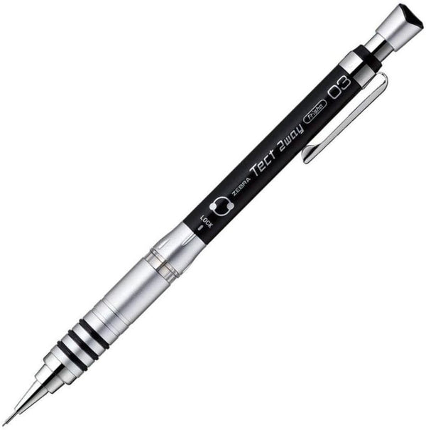 ZEBRA Mechanical Pencil, Tect 2 Way, 0.3mm, Black Body (MAS41-BK)