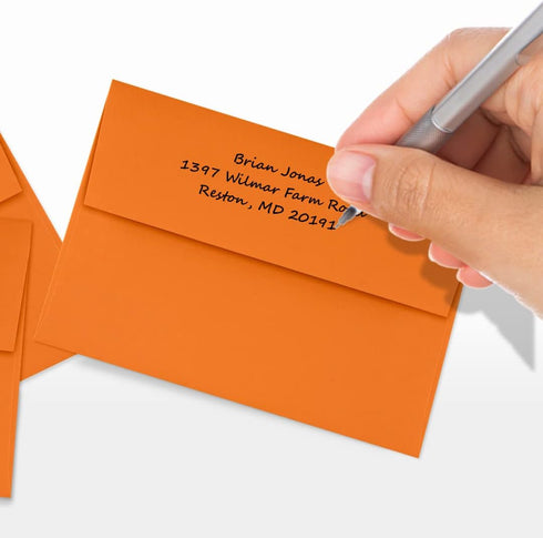 LUXPaper 4Bar A1 Invitation Envelopes, Peel & Press, Mandarin Orange, 50 Qty