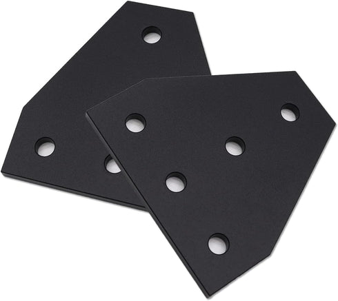 10pcs Corner Bracket Plate Black - 2020 Series T Shape Joint Plates with T Nuts and Screws for Aluminum Rail