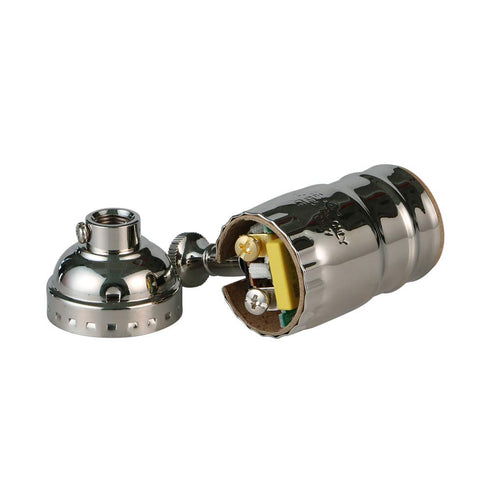 Dimmer E26 150 120 (Silver-1Pack) Antique Full Range Socket Incandescent Lamp Holder Vintage Edison Pendant Light