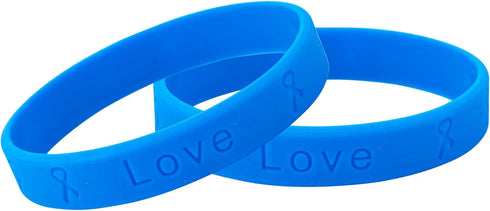 Dark Blue Ribbon Silicone Bracelets - Wholesale Pack for Colon Cancer Awareness