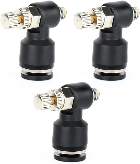TAILONZ PNEUMATIC 3 Pack SL6-M5 Push to Connect Air Line Fitting Air Flow Control Valve