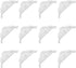 12PCS Plastic White 90 Degree Cabinet Triangle Brackets, Corner Support Braces for Furniture and Accessories