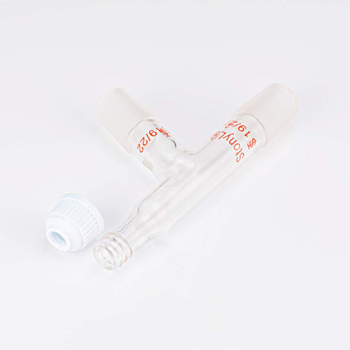 StonyLab 3 Way Distilling Thermometer Adapter with 19/22 Joints and Screw Cap