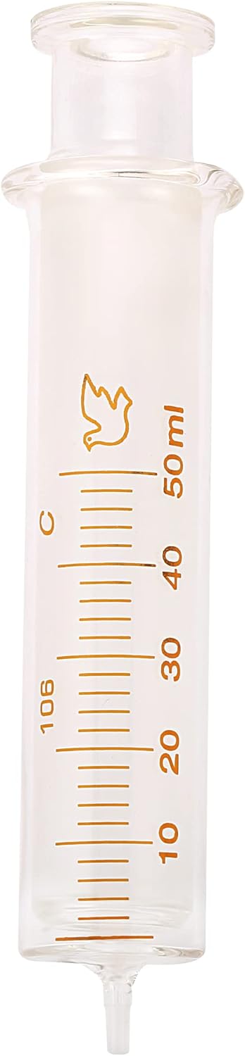 2 Pack Glass Syringes, 50ml with Caps