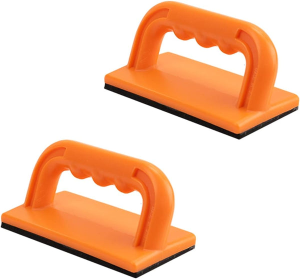 POWERTEC Safety Push Block Set for Woodworking, 2-Pack, Orange Color for Table Saws and Router Tables
