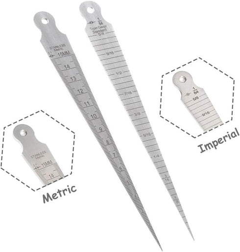 Mesee Taper Gage: 1-15mm Stainless Steel Taper Welding Gauge for Tapering Measurement