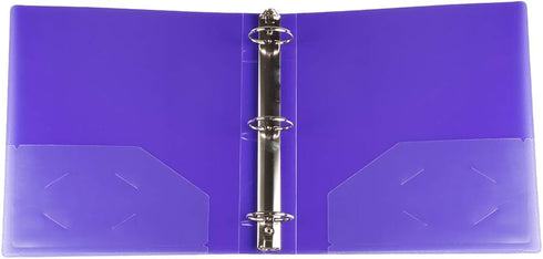 JAM PAPER Plastic 2 Inch Binder, Purple 3 Ring Binder, Sold Individually