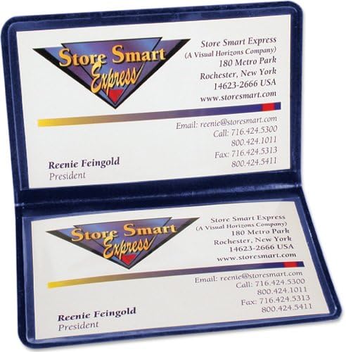 Navy Blue Folding Business Card Holders StoreSMART - 10 Pack - Polypropylene Plastic (RPP2915NB10)